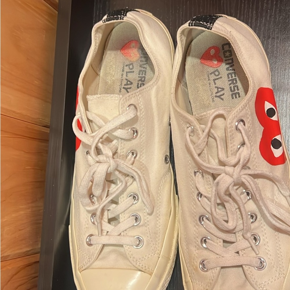 Converse Play Cream Sneakers with Red Heart